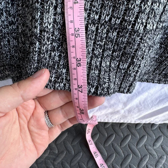 Gray Cable Knit Button-Up Cardigan Longline, Cozy & Stylish, Size 2X - Picture 8 of 8